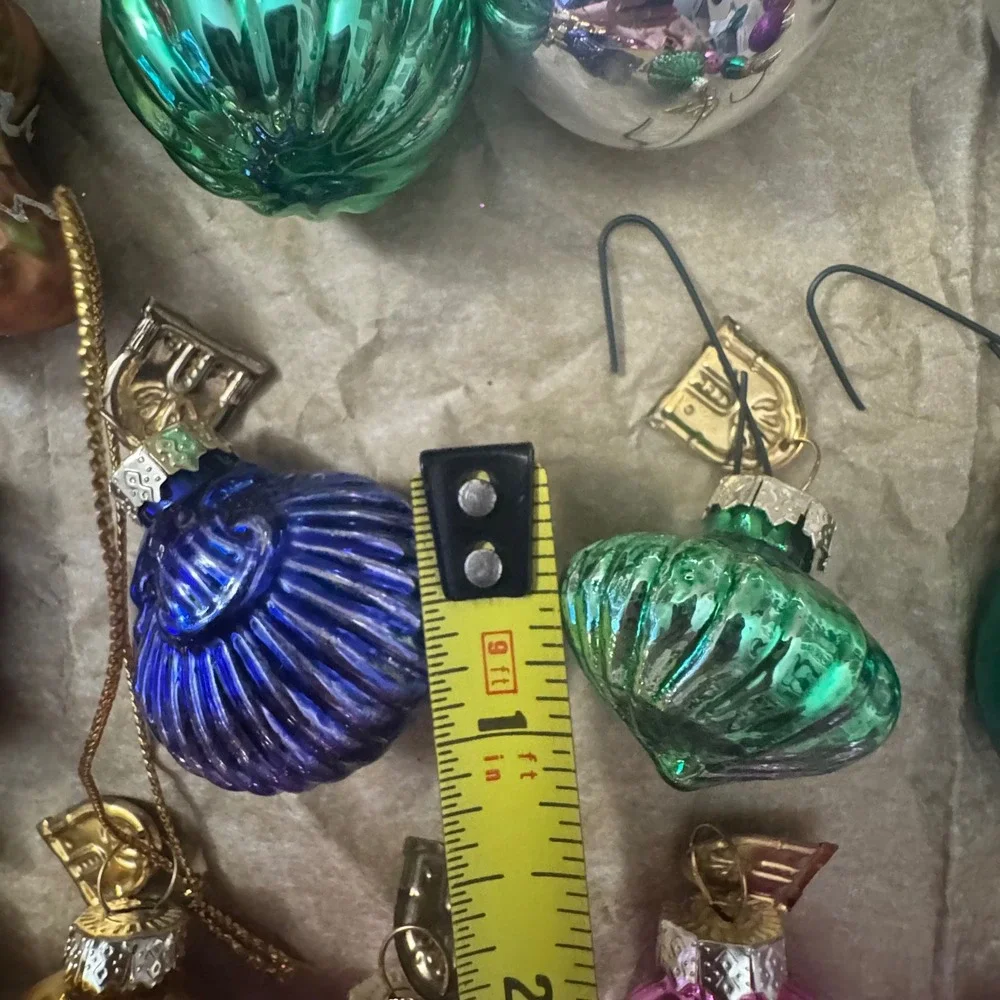 Vintage Style Mini Glass Christmas Ornaments Lot Santa Snowman Baubles 33pc lot
